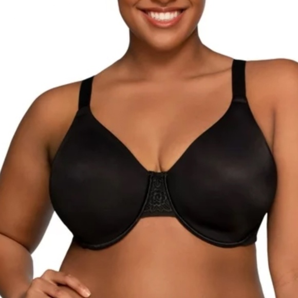 Vanity Fair Wire Free Smoothing Black 40C Full Figure Bra - Picture 1 of 8